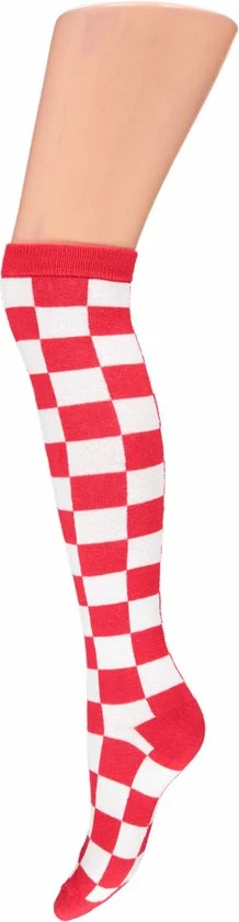 Kniekousen Brabant Rood/wit | Maat 41/46 | Kniekousen Heren | Kniekousen Carnaval | Kniekousen | Carnaval Accessoires | Carnaval | Feestkleding | Apollo