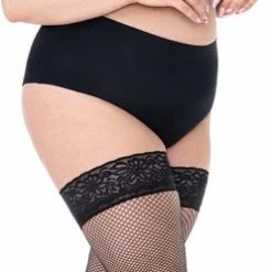 Annes Styling Annes Zwarte Net Hold Up Kousen Calze Rete 20 Denier, Plus Size, Maat XL/XXL (5/6)