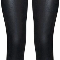 Merkloos Zwart Lederlook Legging Dames Volwassenen- Grote Maten - Legging Dames - Legging Lederlook - Legging Dames Leather - High-Waist Dames Hoge Taille - Push-Up - Up-Fit- Maat 4Xl - 5XL