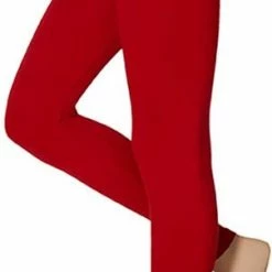 Dames Party Leggings 200 Denier | Rood | Maat XXL | Gekleurde Legging | Neon Legging | Dames Legging | Carnaval | Feeskleding | Apollo