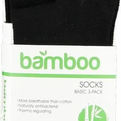 Apollo Bamboe 3P Sokken - Zwart - Maat 43-46