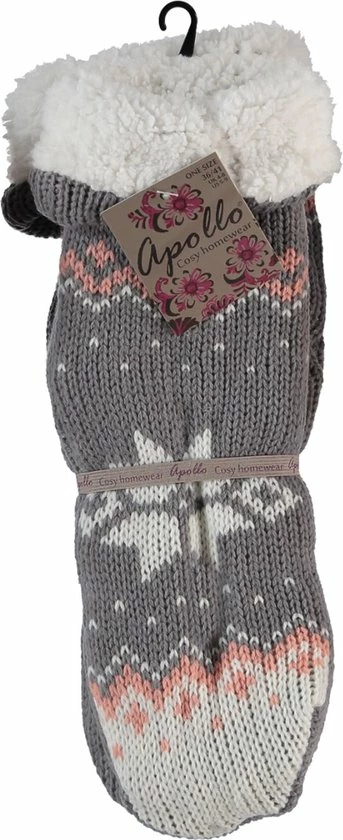 Apollo Huissokken Grijs - Maat 36-41 4 Apollo Huissokken Grijs - Maat 36-41 - Afbeelding 2