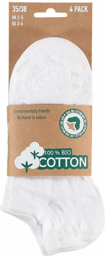 Koelmax Sneakersokken - 100% Bio Katoen - Wit - Maat 39-42 3 Koelmax Sneakersokken - 100% Bio Katoen - Wit - Maat 39-42