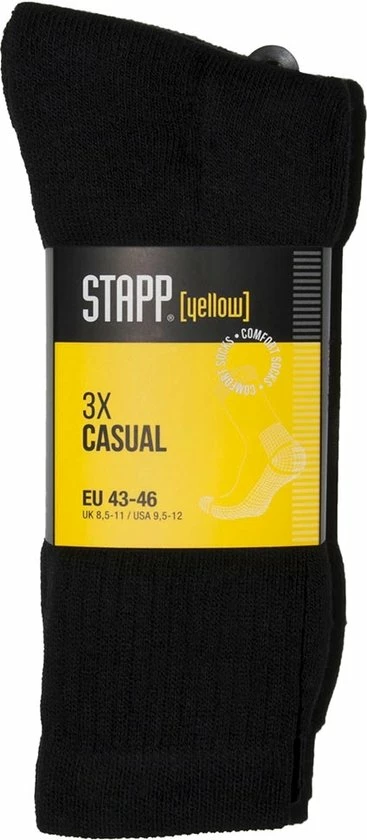 6-Pack Casual Stevige Werksokken Stapp Yellow - Casual 4400.699 - Zwart - Unisex - Maat 47-50 4 6-Pack Casual Stevige Werksokken Stapp Yellow - Casual 4400.699 - Zwart - Unisex - Maat 47-50 - Afbeelding 2