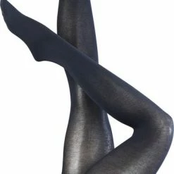 FALKE Cotton Touch Dik Winter Comfortabel Zacht Zonder Motief Elegant Mat Fijn Effen Warm Ondoorzichtig Blauw Dames Panty - Maat XL