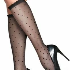 Caresse Dots Kniekousen Kleur: Zwart