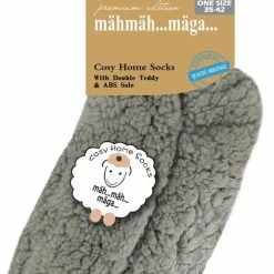 Bellatio Grijze Slofsokken/huissokken/bedsokken Voor Dames - Huissokken Voor Vrouwen - Slofsokken