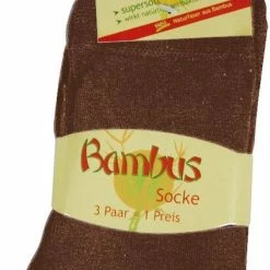 SOCKS4FUN Bamboe Sokken - 3 Paar - Donkerbruin - Normale Schachtlengte - Maat 39/42