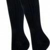 Merkloos Dames Kniekousen - Naadloos - Rib - Strepen - Zwart/Wit