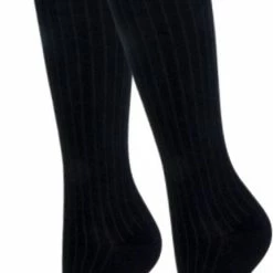 Merkloos Dames Kniekousen - Naadloos - Rib - Strepen - Zwart/Wit