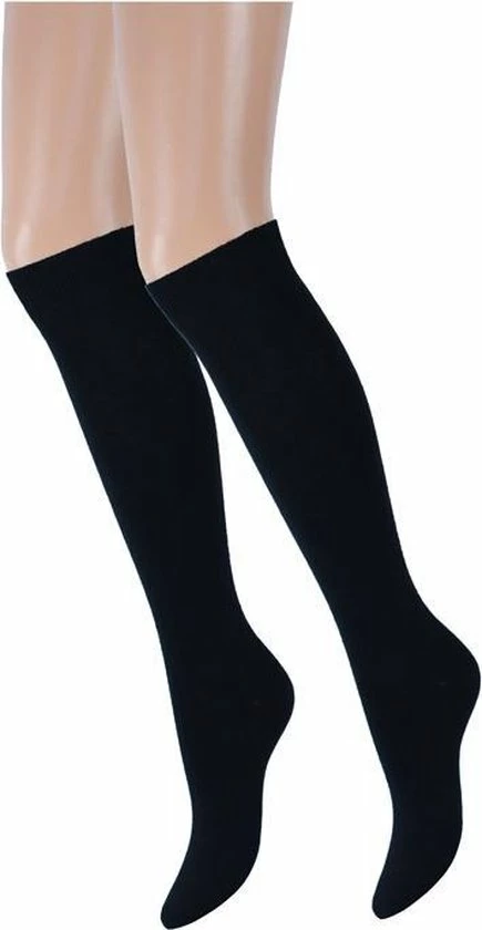 4 Paar Donex Kniekousen - Katoen - Zwart - Maat 43-46 4 4 Paar Donex Kniekousen - Katoen - Zwart - Maat 43-46 - Afbeelding 2