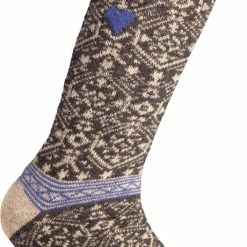 John Brilliant Noorse Wollen Sokken Met Een Kleine Geweven Zweedse Vlag, Donkergrijs -Exporteren beenmode winkel 460x840