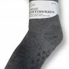 Merkloos Warme Antislip Glittersokken - Kleur. Grijs - Maat. 37 / 41 - Gevoerd Met Imitatie Bont - Altijd Warme Voeten