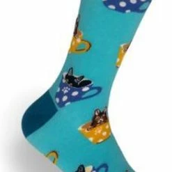 Merkloos JustSockIt Katten In Kopjes Sokken - Sokken - Leuke Sokken - Vrolijke Sokken - Dieren Sokken - Sokken Met Katten - Katten Cadeau