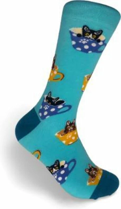 Merkloos JustSockIt Katten In Kopjes Sokken - Sokken - Leuke Sokken - Vrolijke Sokken - Dieren Sokken - Sokken Met Katten - Katten Cadeau 3 Merkloos JustSockIt Katten In Kopjes Sokken - Sokken - Leuke Sokken - Vrolijke Sokken - Dieren Sokken - Sokken Met Katten - Katten Cadeau