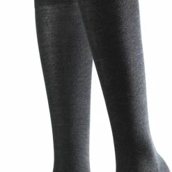 FALKE Softmerino Kniehoge Sokken Versterkte Kniekousen Zonder Patroon Ademend Lang Effen Warm Dik Winter Merinowol Katoen Grijs Dames Sokken - Maat 35-36