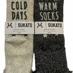 Sukats® Huissokken - Homesocks - 2 Paar - Maat 39-42 - Grijs/Antraciet - Wollen Sokken - Dames En Heren Huissokken