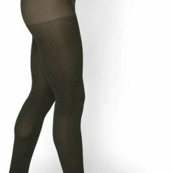 Bonnie Doon Grafische Panty 40 Denier Donker Groen Dames Maat 40/42 L - Grafisch - Ruiten Print - Gladde Naden - Maximaal Draagcomfort - Chique Panty - Feestelijk - Fencing Tights - Donkergroen - Olijfgroen - Olive - BP051980.1