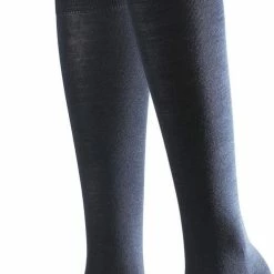 FALKE Softmerino Kniehoge Sokken Versterkte Kniekousen Zonder Patroon Ademend Lang Effen Warm Dik Winter Merinowol Katoen Blauw Dames Sokken - Maat 41-42