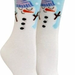 Merkloos Kerstsokken - Sneeuwpop - Voor Dames, Heren En Kinderen - Unisex - Kerstkleding - Kerst - Sokken - Maat 35-42 - 1 Paar