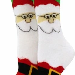 Merkloos Kerstsokken - Funny Socks - Santa Met Riem - Dames - Maat 37-41