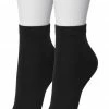 Bonnie Doon Basic Quarter Sokken Dames Zwart Maat 36/42 - 2 Paar - Quarter Katoenen Sok - Boven De Enkel - Gladde Naden - Brede Boord - Uitstekend Draagcomfort - Fijne Pasvorm - 2-pack - Multipack - Enkelsokken - Black - OL941101