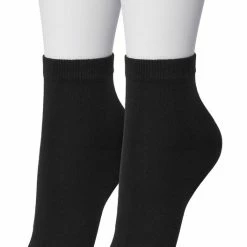 Bonnie Doon Basic Quarter Sokken Dames Zwart Maat 36/42 - 2 Paar - Quarter Katoenen Sok - Boven De Enkel - Gladde Naden - Brede Boord - Uitstekend Draagcomfort - Fijne Pasvorm - 2-pack - Multipack - Enkelsokken - Black - OL941101