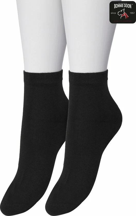 Bonnie Doon Basic Quarter Sokken Dames Zwart Maat 36/42 - 2 Paar - Quarter Katoenen Sok - Boven De Enkel - Gladde Naden - Brede Boord - Uitstekend Draagcomfort - Fijne Pasvorm - 2-pack - Multipack - Enkelsokken - Black - OL941101 3 Bonnie Doon Basic Quarter Sokken Dames Zwart Maat 36/42 - 2 Paar - Quarter Katoenen Sok - Boven De Enkel - Gladde Naden - Brede Boord - Uitstekend Draagcomfort - Fijne Pasvorm - 2-pack - Multipack - Enkelsokken - Black - OL941101
