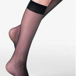 Platino 2 Paar Niet Knellende Panty Kniekousen 15 Den Maat II-M 34/36 Cm Omvang Zwart