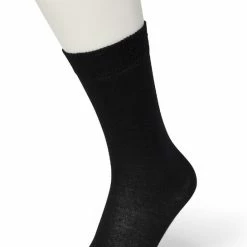 Bonnie Doon Wol/Katoen Sok Zwart Dames Maat 39/42 - Buitenkant 70% Fijne Wol - Binnenkant Katoen - Niet Irriterend - Heerlijk Warm - Gladde Naden - Zeer Comfortabel - Wollen Sokken - Black - BD631402.1