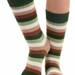 TOETOE Everyday Mid-Calf Gestreepte Teensokken - Bruin/Licht Bruin - 35-46