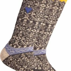 John Brilliant Noorse Wollen Sokken Met Een Kleine Geweven Zweedse Vlag, Donkergrijs