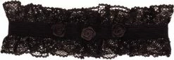 S.Y.W Kousenband Zwart Kant