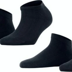 FALKE Happy 2-Pack Sneakersokken Versterkte Sneaker Sokken Met Patroon Ademend Dun En Effen In Multipack Katoen Multipack Blauw Dames Sokken - Maat 39-42