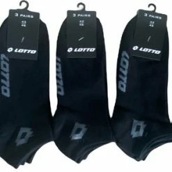 15 Paar LOTTO Sneakersokken Zwart Maat 35-38 Unisex + GRATIS SET Nagelschaartjes!