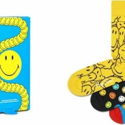 Happy Socks Smiley Giftbox 3P Multi - 36-40 -Exporteren beenmode winkel 550x296