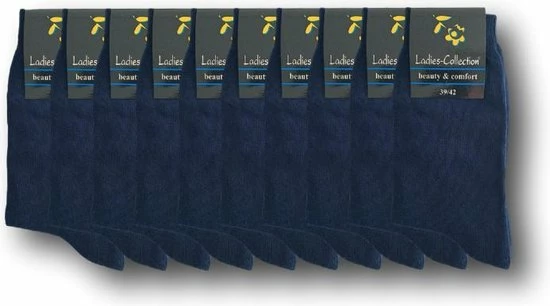 Bonanza 10 Paar Damessokken - 100% Katoen - Naadloos - Donkerblauw - Maat 39-42 5 Bonanza 10 Paar Damessokken - 100% Katoen - Naadloos - Donkerblauw - Maat 39-42 - Afbeelding 3