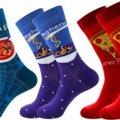 Winkrs Sokken Set Met Italiaanse Eten - Spaghetti, Pizza & Soep - Dames/Mannen Maat 40 T/m 46