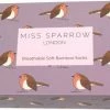 Merkloos Miss Sparrow - Roodborstjes - Cadeaudoos - Bamboe Damessokken -Exporteren beenmode winkel 550x335 1