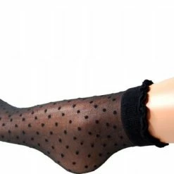 2 Pack Gabriella Pantysokjes Puntina 20DEN Zwart Met Stippen, One Size -Exporteren beenmode winkel 550x375