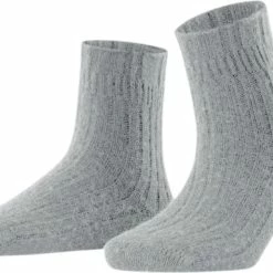 FALKE Bedsock Rib Versterkte Patroonloze Cottage Sokken Ademend Zacht En Houdt De Huid Warm In Bed Merinowol Kasjmier Grijs Dames Sokken - Maat 35-38
