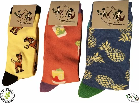 Merkloos Sockyou Box N16 - 3 Paar Vrolijke Bamboe Sokken - Maat 35-39 3 Merkloos Sockyou Box N16 - 3 Paar Vrolijke Bamboe Sokken - Maat 35-39