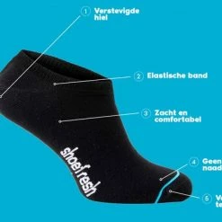 7 Paar Shoefresh Bamboe Sneakersokken Dames / Footies - Maat 35-38 - Zwart- Naadloze Sokken -Exporteren beenmode winkel 550x408