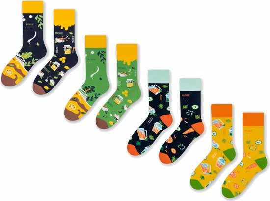 More Fashion - Heren Sokken - 39/42 - 4-Pack - Juice & Tea - MADE IN EU 4 More Fashion - Heren Sokken - 39/42 - 4-Pack - Juice & Tea - MADE IN EU - Afbeelding 2