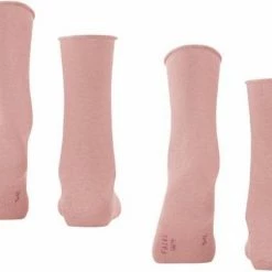 FALKE Happy 2-Pack Zacht Zonder Motief Versterkt Hoogwaardig Mid-rise Robuust Ademend Dekkend Set Katoen Multipack Roze Dames Sokken - Maat 39-42 -Exporteren beenmode winkel 550x433 1