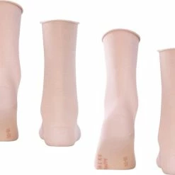 FALKE Happy 2-Pack Zacht Zonder Motief Versterkt Hoogwaardig Mid-rise Robuust Ademend Dekkend Set Katoen Multipack Roze Dames Sokken - Maat 39-42 -Exporteren beenmode winkel 550x434 1