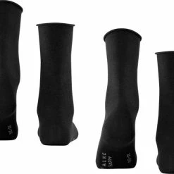 FALKE Happy 2-Pack Zacht Zonder Motief Versterkt Hoogwaardig Mid-rise Robuust Ademend Dekkend Set Katoen Multipack Zwart Dames Sokken - Maat 35-38 -Exporteren beenmode winkel 550x434
