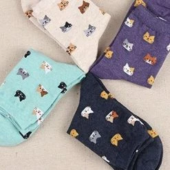 Merkloos Sokken Met Kattenkopjes Kleur Lichtblauw Unisex Kat - Kattensokken Maat 36-41 -Exporteren beenmode winkel 550x435 10