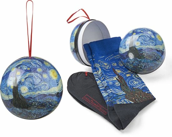 MuseARTa Gift Ball Kerst Sokken - Vincent Van Gogh - Starry Night - Maat 40-46 3 MuseARTa Gift Ball Kerst Sokken - Vincent Van Gogh - Starry Night - Maat 40-46