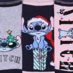 3x Kerstsokken Stitch DISNEY, OEKO-TEX Certificaat -Exporteren beenmode winkel 550x442